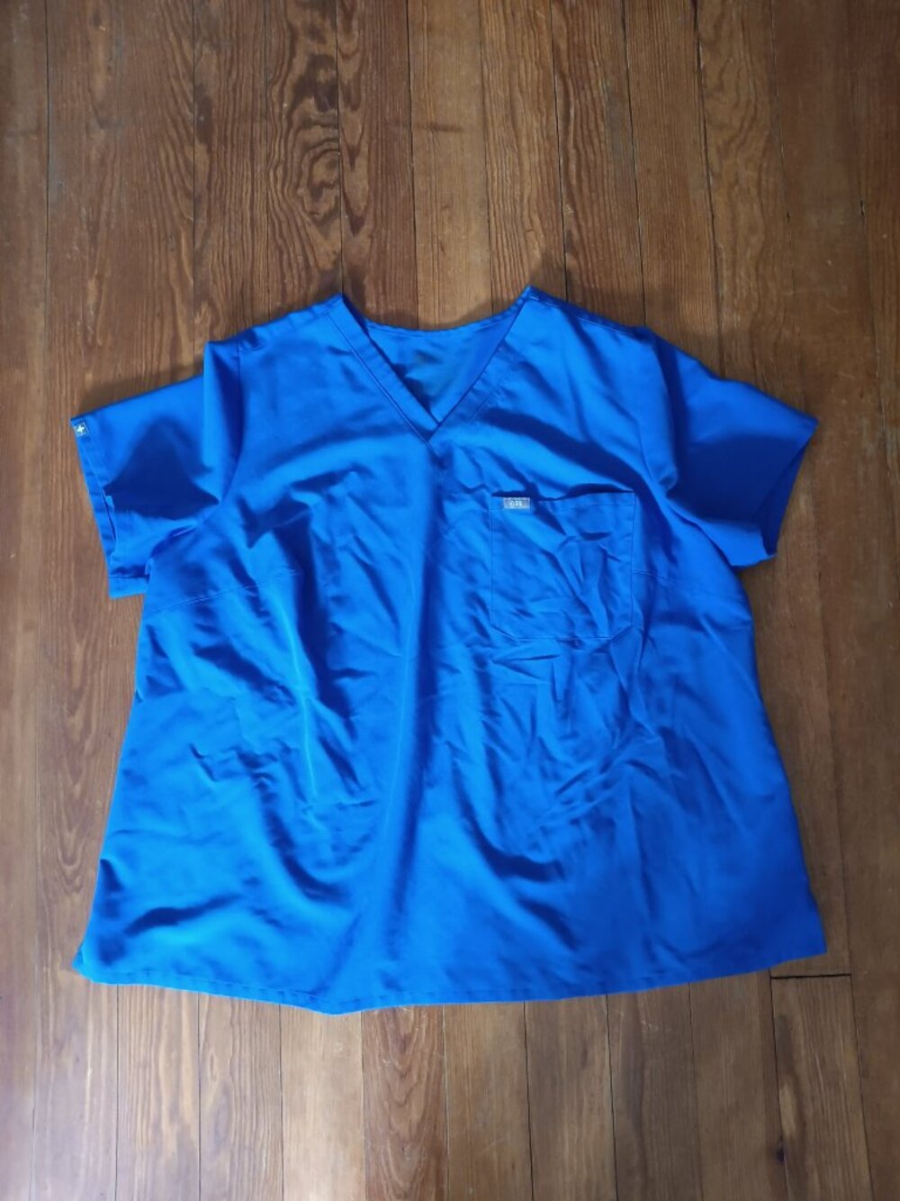 FIGS Women's Scrub Caterina Top Blue V- Neck Pocket size 4XL